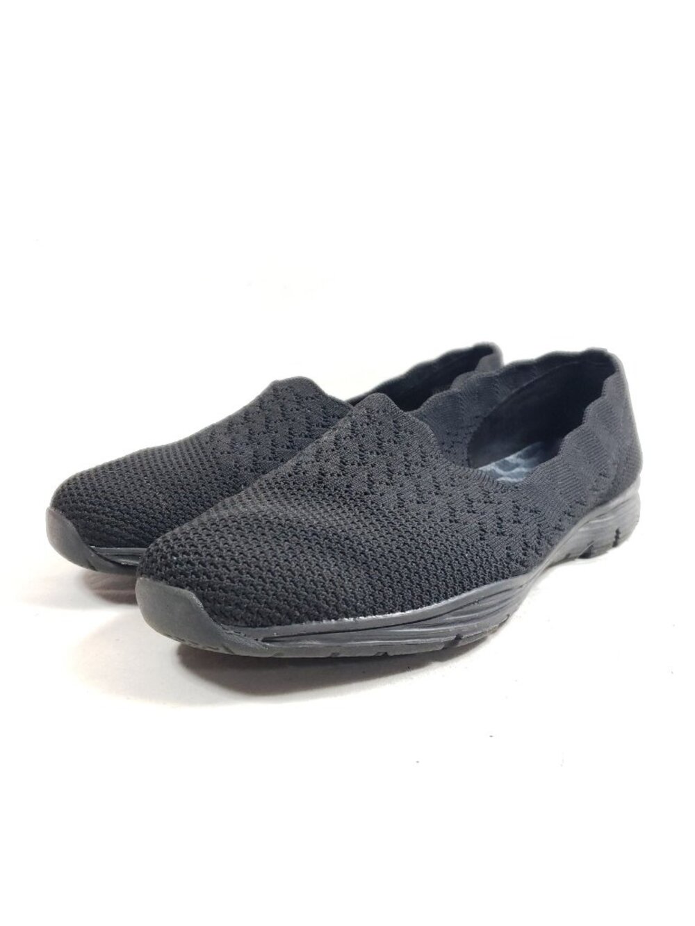 Skechers Womens Size 9.5 Seager Stat Slip-On Loafers Black Mesh